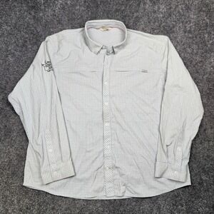 Simms Shirt Mens 2XL Blue Check Henry's‎ Fork Anglers Fly Fishing Embroidered
